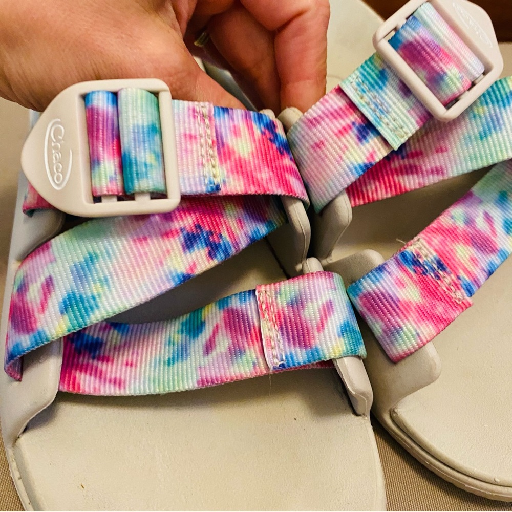 Chaco Chillos Tie Dye Strap Sandals Slides - Picture 6 of 8